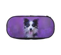 YOFIEN Hermoso Cachorro Border Collie, Estuche pequeño para lápices, Estuche de Gran Capacidad, Organizador de papelería de Oficina