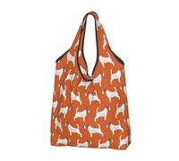 YOFIEN Jack Russell Terriers Naranja Lindo Perro Jack Russells Bolso de mano plegable Reutilizable Gran capacidad Bolsas de compras