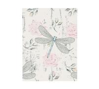 YOFIEN Libélula Shabby Chic Rosas Desgastadas Vintage Arte Floral para Mesa y Pared para Dormitorio Pósteres Láminas Decoración Bonita Láminas Artísticas 30x40cm