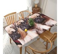 YOFIEN Mantas para sofás Pugs con fotografías a Color, rectangulares, de 1,5 m, Impermeables, con Borde elástico y Protector a Prueba de derrames.