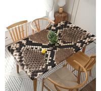 YOFIEN Mantel Rectangular Impermeable de 1,5 m con Estampado de Piel de Serpiente y Borde elástico.