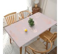 YOFIEN Mantel Rectangular Impermeable de 1,5 m con Estampado en Oro Rosa y Borde elástico.