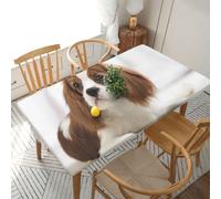 YOFIEN Mantel Rectangular Impermeable de 1,5 m, Protector a Prueba de derrames, Borde elástico, para Cavalier King Charles Spaniel Brown Spaniel