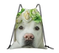 YOFIEN Mochila con cordón resistente al agua con diseño de cachorro Labrador Retriever para mujer y hombre, ideal para deportes y gimnasio.