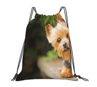 YOFIEN Mochila con cordón resistente al agua con diseño de Yorkshire Terrier Bokeh, ideal para mujeres y hombres, ideal para deportes y gimnasio.