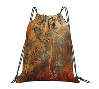 YOFIEN Mochila con cordón resistente al agua, de metal oxidado y colorido, color marrón óxido, para mujeres y hombres, ideal para deportes y gimnasio.