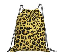 YOFIEN Mochila con cordón resistente al agua, diseño de leopardo amarillo guepardo, para hombre y mujer, ideal para deportes y gimnasio.