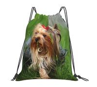 YOFIEN Mochila con cordón resistente al agua, diseño de Yorkshire Terrier, ideal para deportes, gimnasio y mujeres y hombres.
