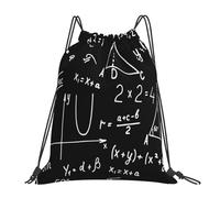 YOFIEN Mochila con cordón resistente al agua, ideal para deportes, gimnasio, álgebra, geometría, matemáticas abstractas, para hombre y mujer.