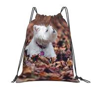 YOFIEN Mochila con cordón resistente al agua, ideal para el gimnasio, para hombre y mujer, con diseño de West Highland White Terrier y diseño de Westie Bokeh