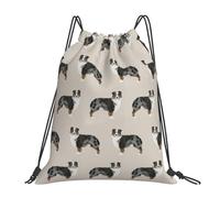 YOFIEN Mochila con cordón resistente al agua, ideal para el gimnasio, para hombres y mujeres, con diseño de pastores australianos.