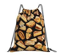 YOFIEN Mochila con cordón resistente al agua para sándwiches de queso a la parrilla, ideal para mujeres y hombres, ideal para deportes y gimnasio.