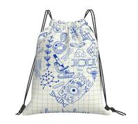 YOFIEN Mochila con cordón resistente con dibujos de biología en el corazón, ideal para deportes, gimnasio y mujeres y hombres.