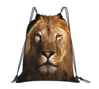 YOFIEN Mochila con cordón resistente con diseño de león africano para hombre y mujer, ideal para deportes y gimnasio.