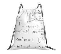 YOFIEN Mochila escolar de matemáticas y geometría con fórmulas científicas, pizarra impermeable, con cordón, resistente al agua, para mujeres y hombres, ideal para deportes y gimnasio.