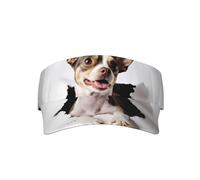 YOFIEN Perro Mirando a través de un Agujero en una Gorra de béisbol para Mujeres y Hombres. Visores para el Sol. Sombreros y Gorras para Mujeres.
