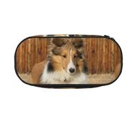 YOFIEN Precioso Perro Sheltie, Estuche pequeño para lápices de Gran Capacidad, Organizador de papelería de Oficina