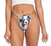 YOFIEN Ropa Interior sin Costuras para Mujer, Estilo Pastor Australiano, con Nieve, Invierno, Perros Hermosos, Bragas Invisibles para Mujer, Bragas Deportivas.