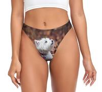 YOFIEN Ropa Interior sin Costuras para Mujer, Estilo Westie Bokeh, West Highland White Terrier, Bragas Invisibles para Gimnasio