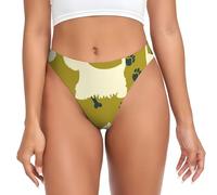 YOFIEN Ropa Interior Tipo Tanga sin Costuras para Mujer, con Silueta de Perro de Las Tierras Altas del Oeste, Bragas Invisibles para Mujer, Bragas Deportivas