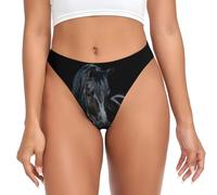 YOFIEN Tanga sin Costuras con Cadenas Doradas Negras para Mujer, Bragas Invisibles para Gimnasio