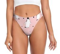 YOFIEN Tanga sin Costuras con diseño de pingüinos, Estrellas y Aves Marinas para Mujer, Bragas Invisibles para Gimnasio