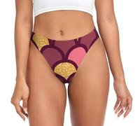 YOFIEN Tanga sin Costuras con Escamas de pez y Purpurina Dorada para Mujer, Bragas Invisibles para Mujer, Bragas Deportivas