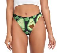 YOFIEN Tanga sin Costuras con Estampado de corazón de Aguacate para Mujer, Bragas Invisibles para Gimnasio