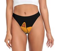 YOFIEN Tanga sin Costuras con un Lindo Corgi durmiendo para Mujer, Bragas Invisibles para Mujer, Bragas de Gimnasio