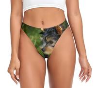 YOFIEN Tanga sin Costuras para Mujer, diseño de Yorkshire Terrier, Color Verde Hierba, Bragas Invisibles para Gimnasio