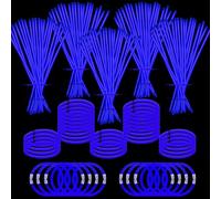 YOFOBU 500 pulseras azules brillantes de 8 pulgadas con conectores que brillan en la oscuridad, suministros de fiesta iluminados de neón para Navidad, Año Nuevo, Día de San Valentín, 4 de julio