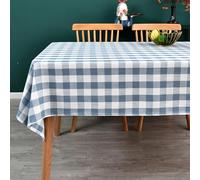 Yofori Mantel Cuadros Vichy, Mantel Cuadrado para Mesa de Algodón Mezcla a Cuadros Manteles para Cocina, Picnic (Azul Cielo, 135 x 135 cm)