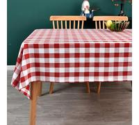 Yofori Mantel Cuadros Vichy, Mantel Cuadrado para Mesa de Algodón Mezcla a Cuadros Manteles para Cocina, Picnic (Rojo, 135 x 135 cm)