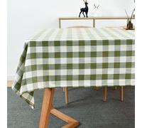 Yofori Mantel Cuadros Vichy, Mantel Rectangular para Mesa de Algodón Mezcla a Cuadros Manteles para Cocina, Picnic (Verde, 135 x 250 cm)