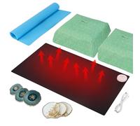 Yofuly Estera calefactora de resina, máquina de curado rápido de resina con apagado automático de 4 horas con temporizador y cubierta, estera de silicona grande para resina epoxi DIY, moldes de resina