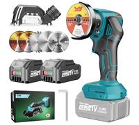 Yofuly Mini Amoladora Angular Batería Compatible con Maa-kita de 18V Batería, 2 Baterías de 4.0Ah, 76MM 19500RPM Radial Pequeña Eléctrica con 5 Discos de Corte y Cubierta Antipolvo para Cortar