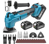 Yofuly Multiherramienta Oscilante Compatible con Baterías Makita de 18V, Herramienta Multifunción con 2 baterías de 4 Ah, Multitool 6 Velocidades Variables y Modo Automático, Baja Vibración