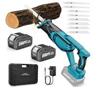 Yofuly Sierra Sable Bateria Compatible con Baterías Makita de 18V, 2 Baterías de 4,0 Ah, 2025 Actualización Sierra Electrica 3500spm, 28MM Longitud de Carrera, Sierra Alternativa con 8 Hojas