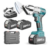 Yofuly Tijeras Eléctricas Inalámbricas Compatible con Baterías Makita de 18V, 2 * 4000 mAh Baterías, Cizalla Eléctrica para Metal, Cabezal Giratorio de 360° para Chapa, Carton, Alfombras