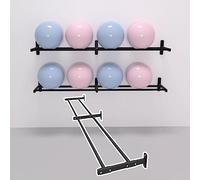 Yoga Accesorios Soporte de Pared para Pelotas de Yoga de Metal, Estantes de Almacenamiento de Bolas de Yoga para Estudio de Gimnasio en Casa, Balones de Estabilidad Ajustables/Voleibol ( Size : Length