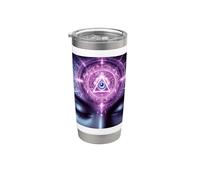 Yoga Ajna Conciencia Tercer Ojo Chakra Brahman Vaso térmico de acero inoxidable de doble pared