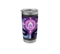 Yoga Ajna Conciencia Tercer Ojo Chakra Brahman Vaso térmico de acero inoxidable de doble pared