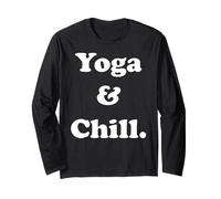 Yoga And Chill Spiritual Relaxation Vibes Funny Saying Manga Larga