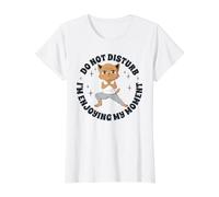 Yoga Anime-Manga Gatos Meditación-Budismo Divertidas Gatos Camiseta gráfica económica, Mujer, Blanco, M