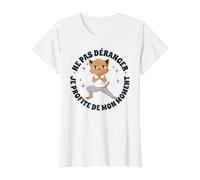 Yoga Anime-Manga Gatos Meditación-Budismo Divertidas Gatos Camiseta gráfica económica, Mujer, Blanco, XS