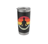 Yoga Asiento de Loto Mandala Flor de Loto Chakra Meditación Vaso térmico de acero inoxidable de doble pared
