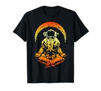 Yoga Astronauta Luna Creciente Ciencia Espacial Meditación Zen Camiseta