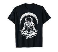 Yoga Astronauta Luna Creciente Ciencia Espacial Meditación Zen Camiseta