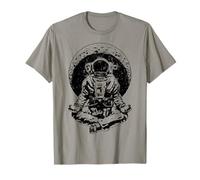 Yoga Astronauta Luna Creciente Ciencia Espacial Meditación Zen Camiseta