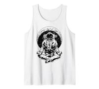 Yoga Astronauta Luna Creciente Ciencia Espacial Meditación Zen Camiseta sin Mangas